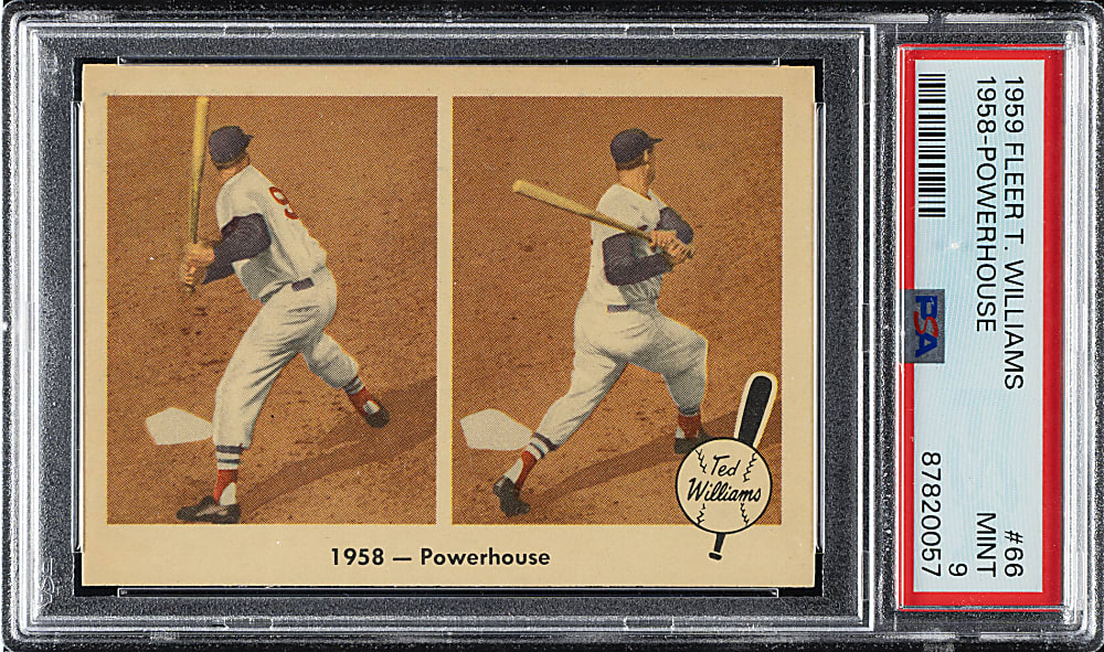 1959 Fleer Ted Williams #66 "1958 - Powerhouse" PSA MINT 9