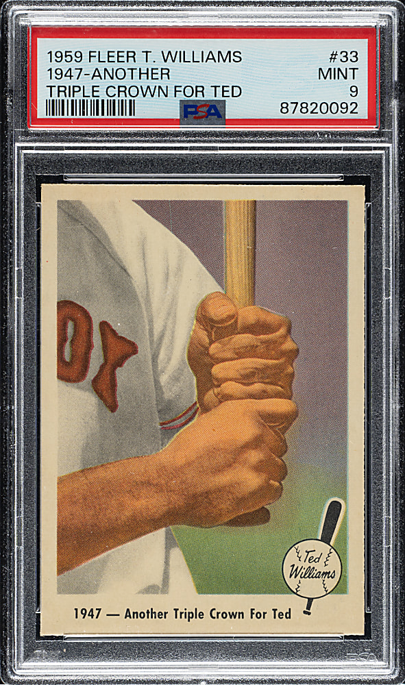 1959 Fleer Ted Williams #33 "Another Triple Crown for Ted" PSA MINT 9