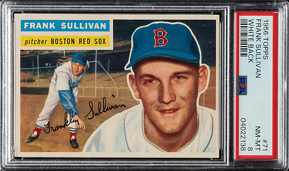 1956 Topps #71 Frank Sullivan White Back PSA NM-MT 8