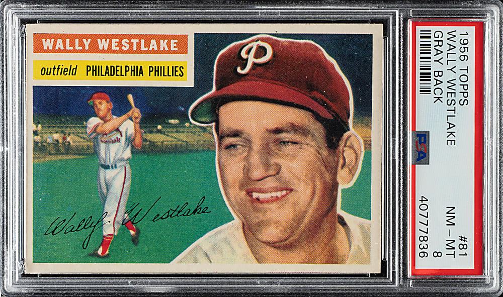 1956 Topps #81 Wally Westlake Gray Back PSA NM-MT 8