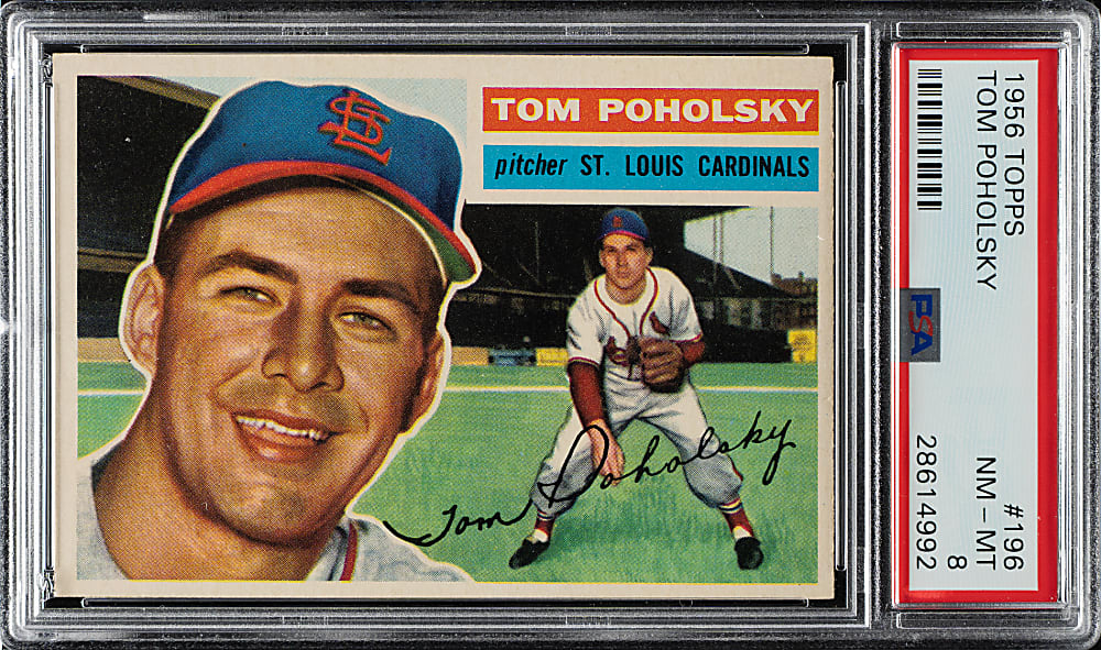 1956 Topps #196 Tom Poholsky PSA NM-MT 8