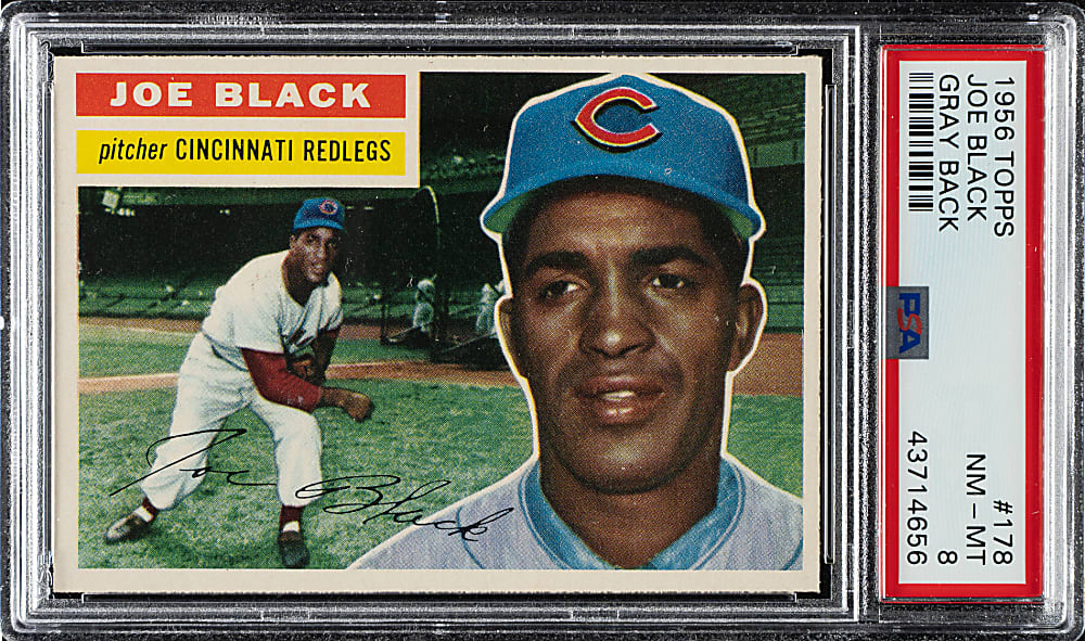 1956 Topps #178 Joe Black Gray Back PSA NM-MT 8