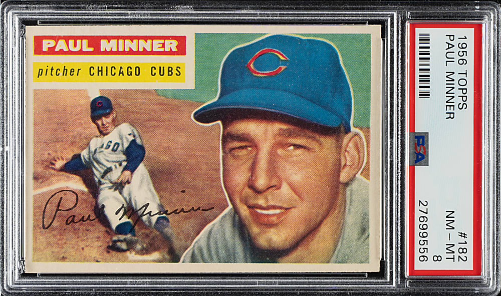 1956 Topps #182 Paul Minner PSA NM-MT 8