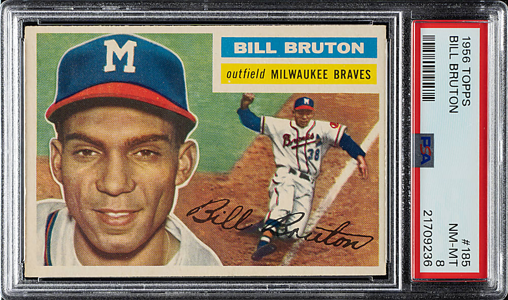 1956 Topps #185 Bill Bruton PSA NM-MT 8
