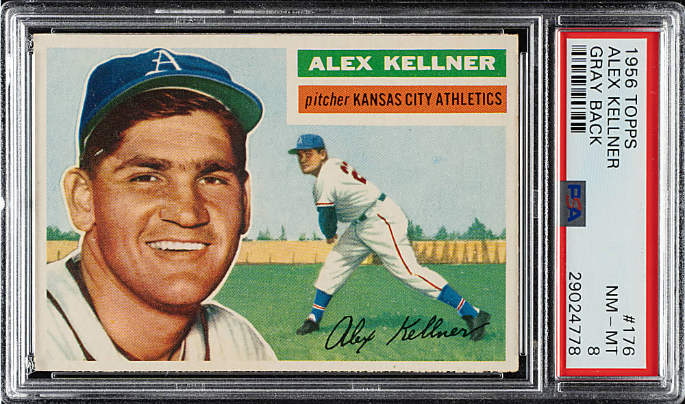 1956 Topps #176 Alex Kellner Gray Back PSA NM-MT 8