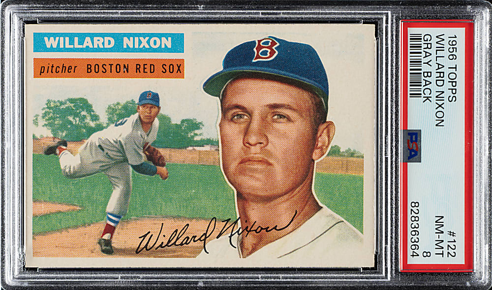 1956 Topps #122 Willard Nixon Gray Back PSA NM-MT 8