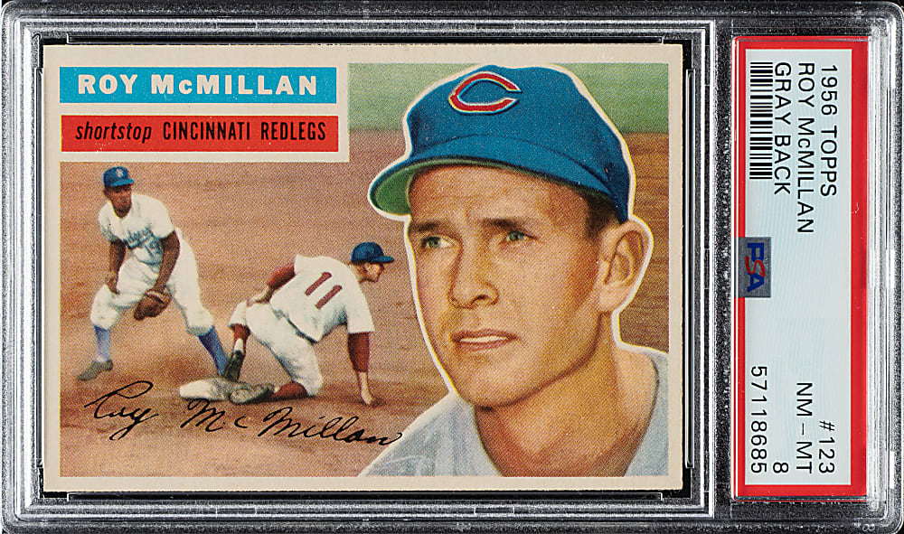 1956 Topps #123 Roy McMillan Gray Back PSA NM-MT 8