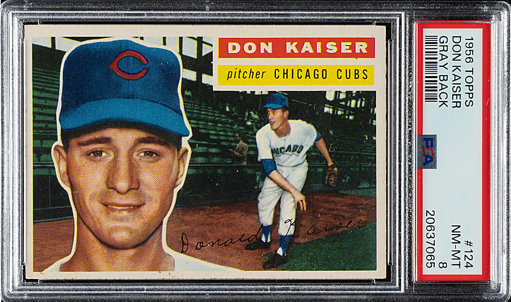 1956 Topps #124 Don Kaiser Gray Back PSA NM-MT 8