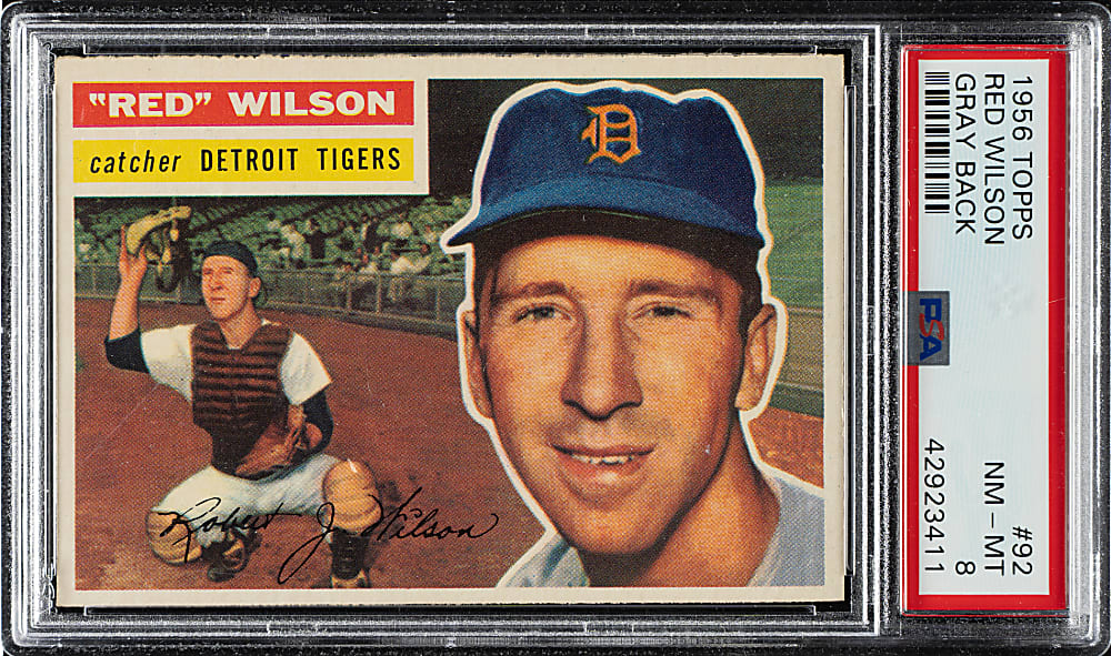 1956 Topps #92 Red Wilson Gray Back PSA NM-MT 8