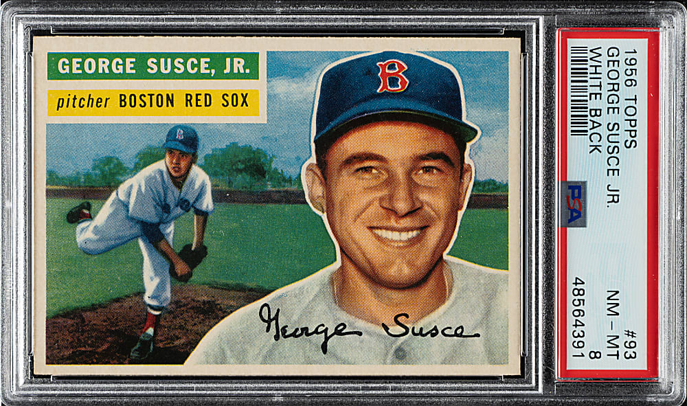 1956 Topps #93 George Susce Jr. White Back PSA NM-MT 8