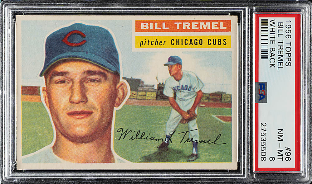 1956 Topps #96 Bill Tremel White Back PSA NM-MT 8