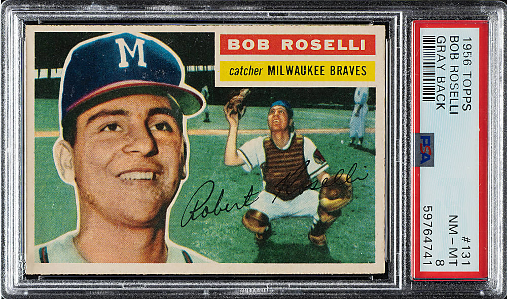 1956 Topps #131 Bob Roselli Gray Back PSA NM-MT 8