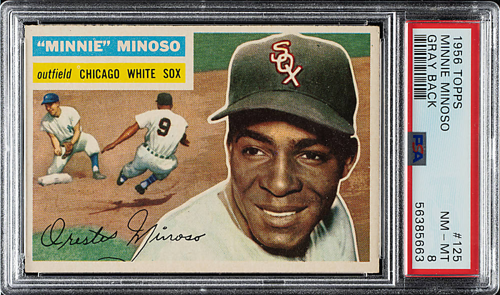 1956 Topps #125 Minnie Minoso Gray Back PSA NM-MT 8