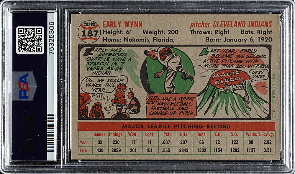 1956 Topps #187 Early Wynn PSA NM-MT 8
