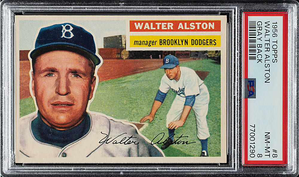 1956 Topps #8 Walter Alston Gray Back PSA NM-MT 8