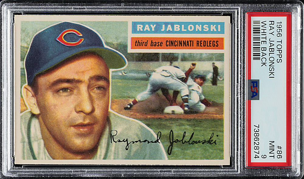 1956 Topps #86 Ray Jablonski White Back PSA MINT 9