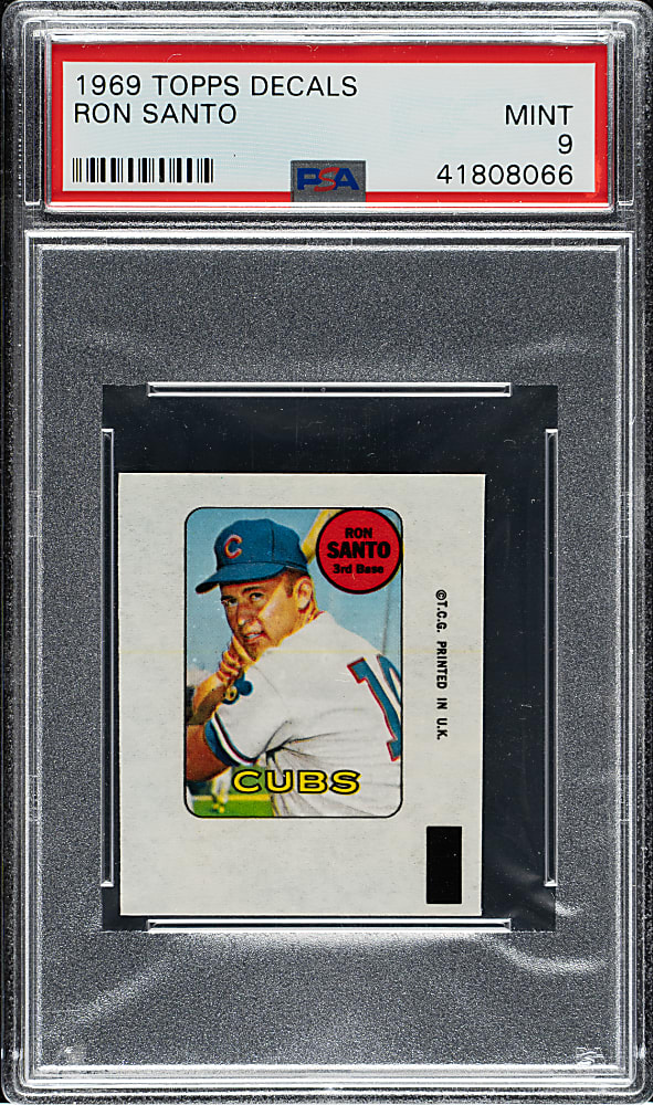 1969 Topps Decals Ron Santo PSA MINT 9