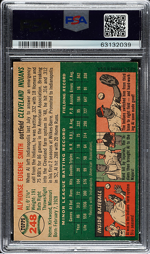 1954 Topps #248 Al Smith PSA NM-MT 8