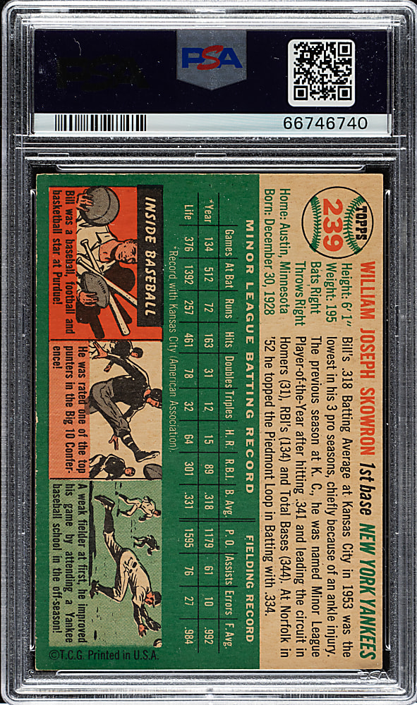 1954 Topps #239 Bill Skowron PSA NM-MT 8