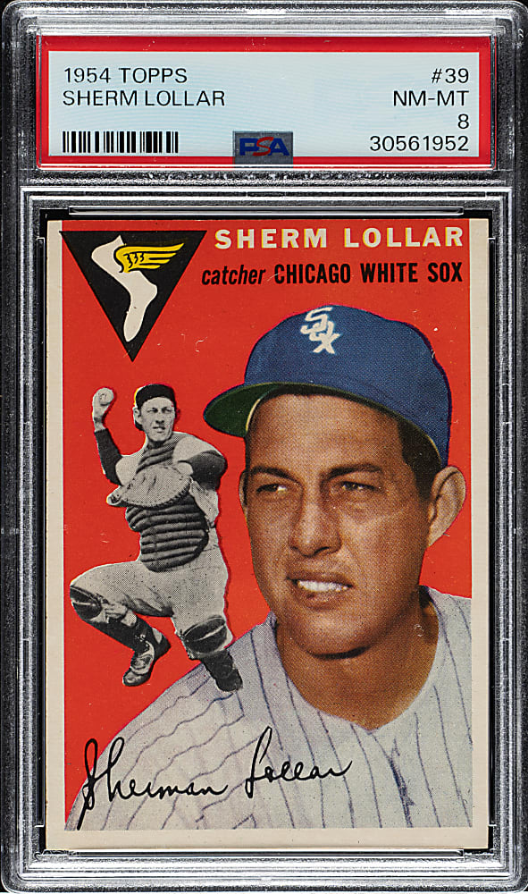 1954 Topps #39 Sherm Lollar PSA NM-MT 8