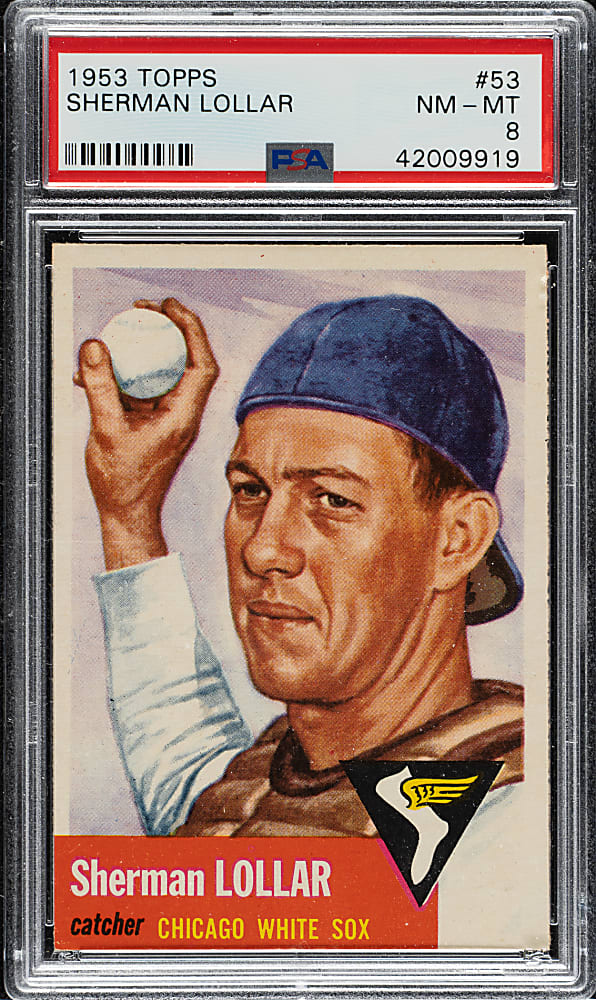 1953 Topps #53 Sherman Lollar PSA NM-MT 8