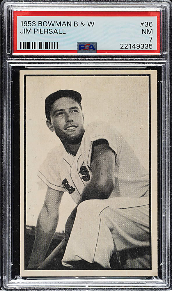 1953 Bowman Black & White #36 Jim Piersall PSA NM 7