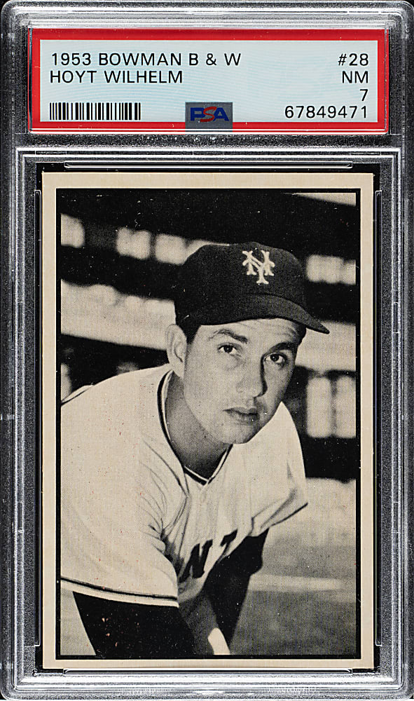 1953 Bowman Black & White #28 Hoyt Wilhelm PSA NM 7