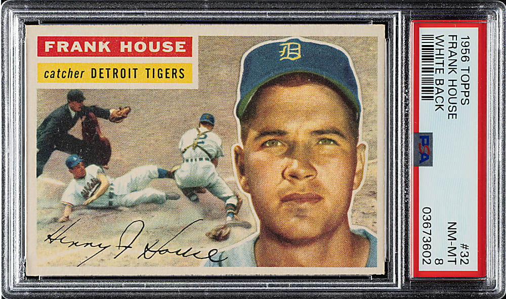 1956 Topps #32 Frank House White Back PSA NM-MT 8