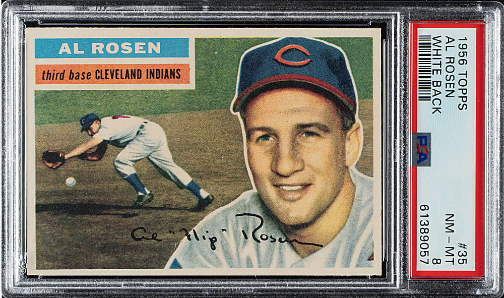 1956 Topps #35 Al Rosen White Back PSA NM-MT 8
