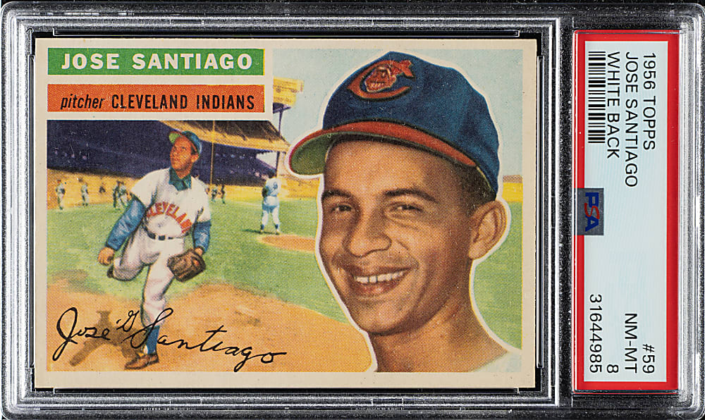 1956 Topps #59 Jose Santiago White Back PSA NM-MT 8