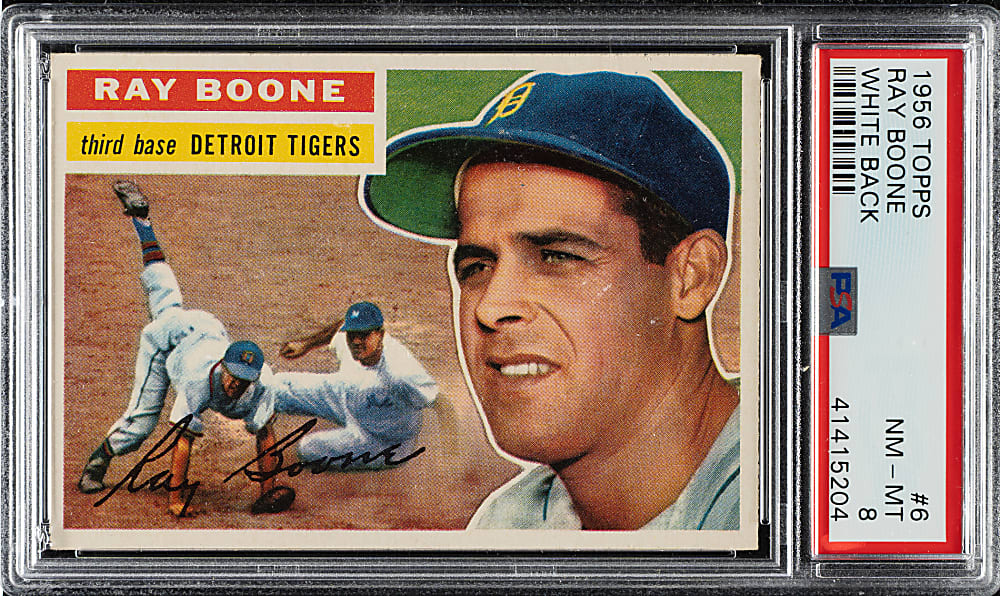 1956 Topps #6 Ray Boone White Back PSA NM-MT 8