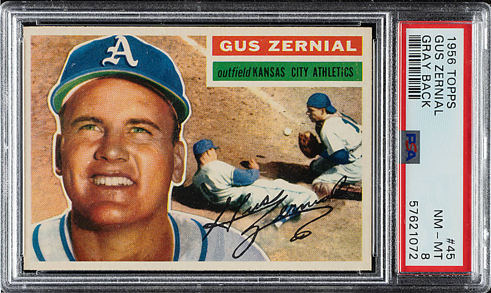1956 Topps #45 Gus Zernial Gray Back PSA NM-MT 8
