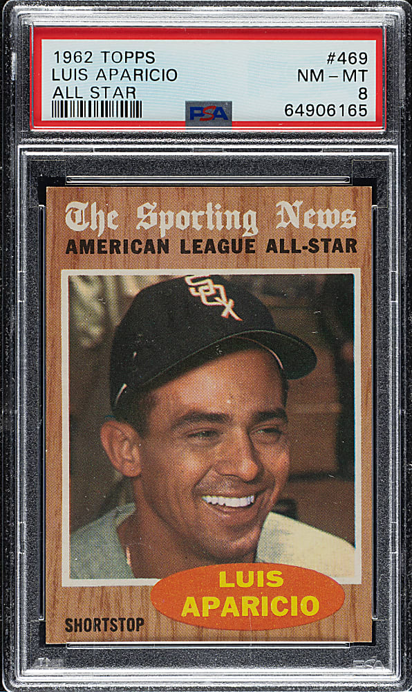 1962 Topps #469 Luis Aparicio All-Star PSA NM-MT 8