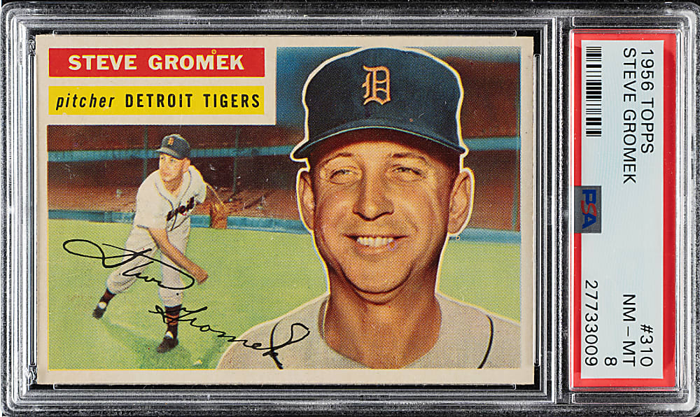 1956 Topps #310 Steve Gromek PSA NM-MT 8