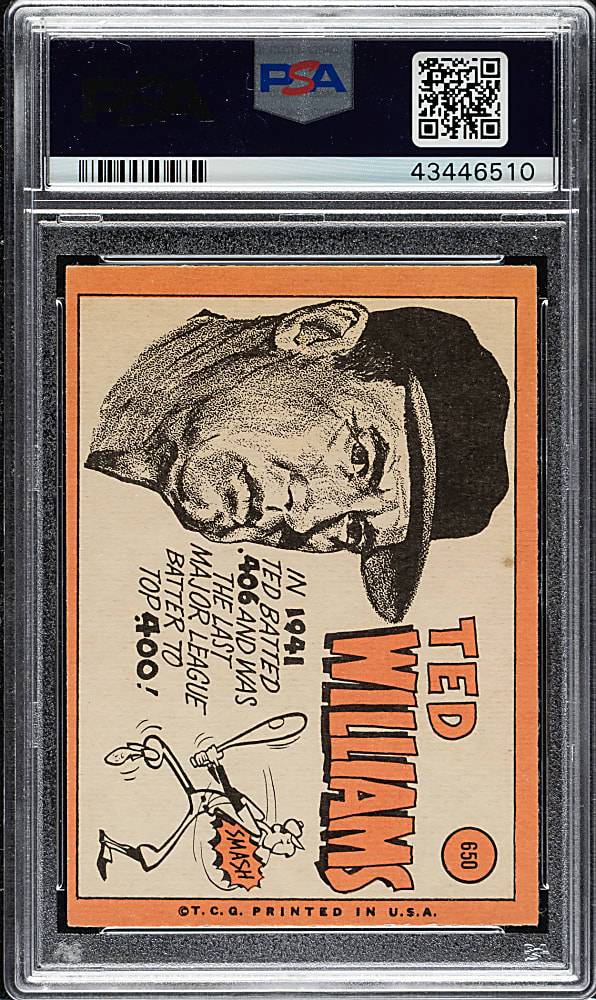 1969 Topps #650 Ted Williams PSA NM 7