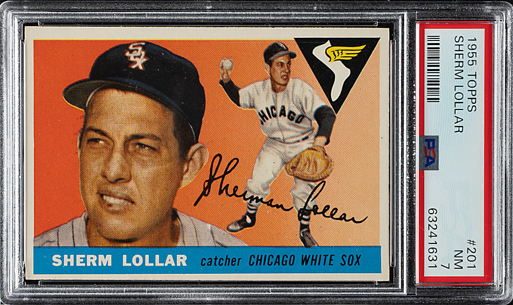 1955 Topps #201 Sherm Lollar PSA NM 7