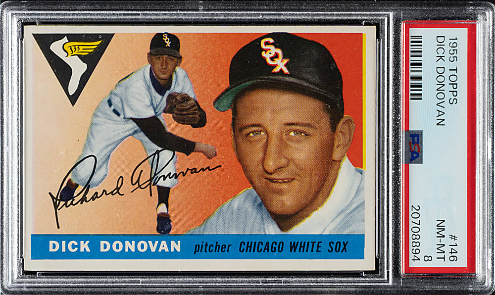 1955 Topps #146 Dick Donovan PSA NM-MT 8