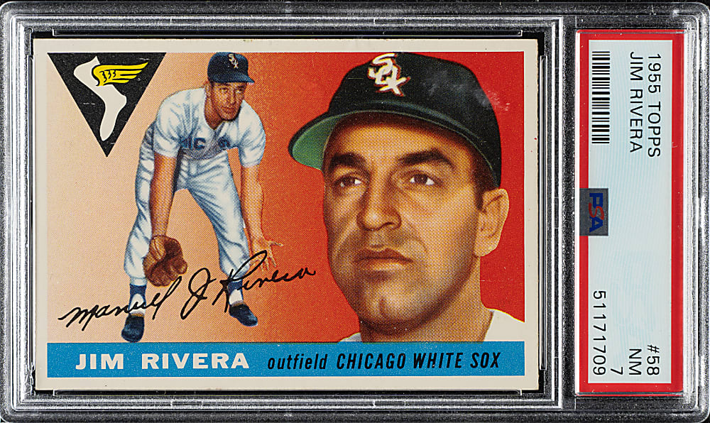 1955 Topps #58 Jim Rivera PSA NM 7
