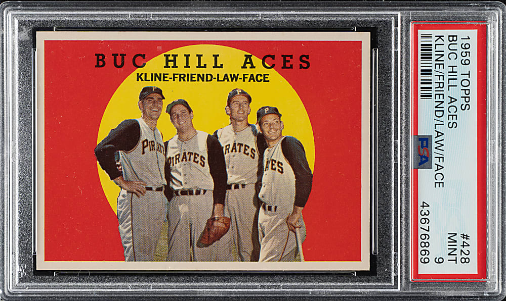 1959 Topps #428 Buc Hill Aces PSA MINT 9
