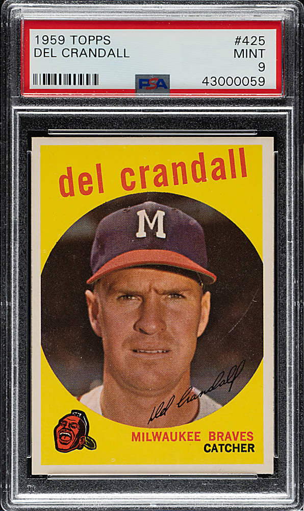 1959 Topps #425 Del Crandall PSA MINT 9