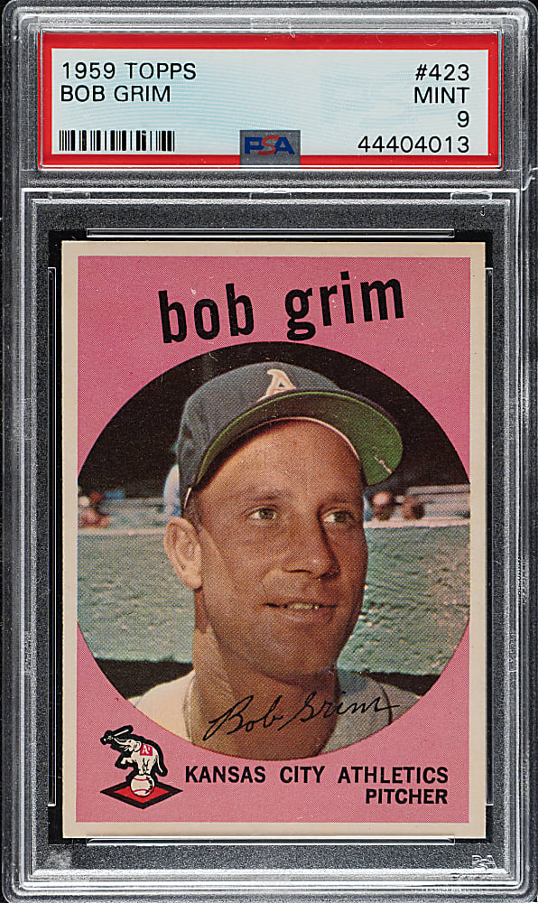 1959 Topps #423 Bob Grim PSA MINT 9