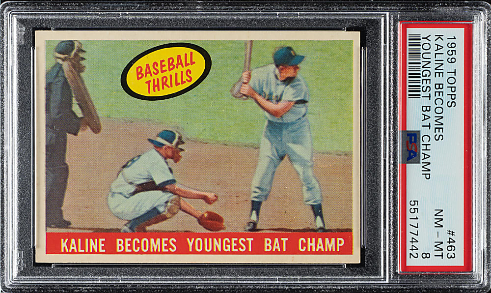 1959 Topps #463 Al Kaline Becomes Youngest Bat Champ PSA NM-MT 8