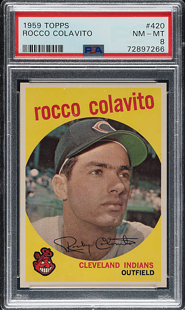 1959 Topps #420 Rocco Colavito PSA NM-MT 8