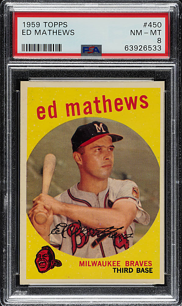 1959 Topps #450 Ed Mathews PSA NM-MT 8