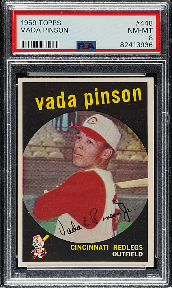 1959 Topps #448 Vada Pinson PSA NM-MT 8