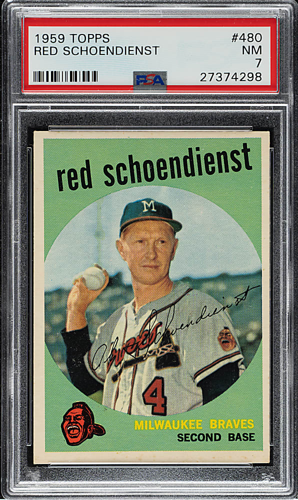 1959 Topps #480 Red Schoendienst PSA NM 7
