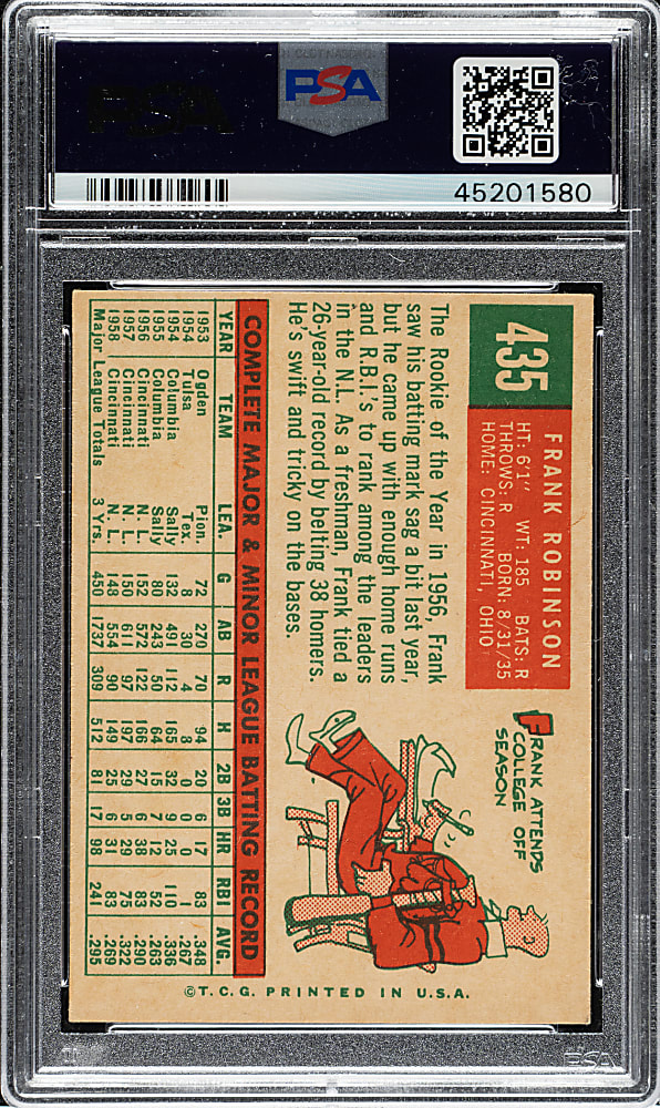 1959 Topps #435 Frank Robinson PSA NM 7