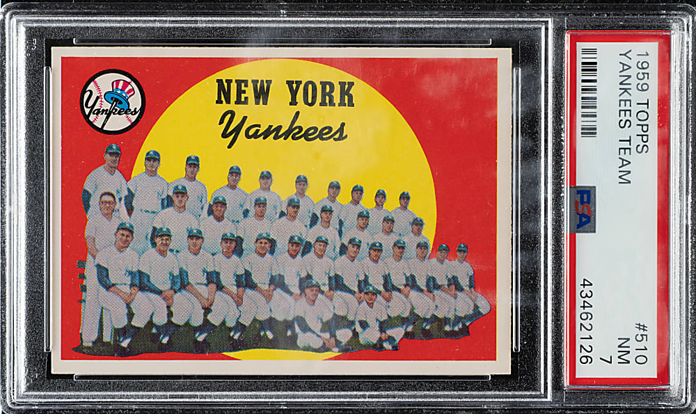 1959 Topps #510 New York Yankees Team PSA NM 7