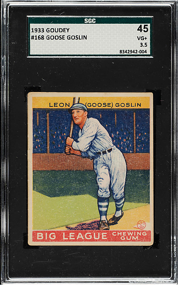 1933 R319 Goudey #168 Goose Goslin SGC VG+ 45