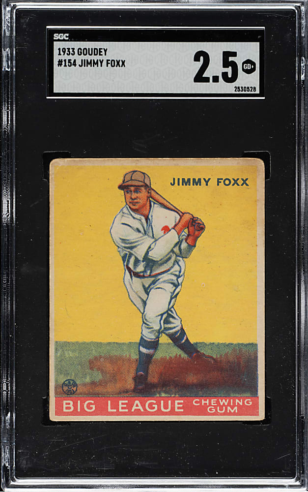 1933 R319 Goudey #154 Jimmie Foxx SGC GOOD+ 2.5